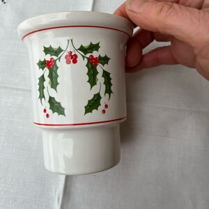 Vintage white ceramic vase, Christmas theme, good condition, made in Japan